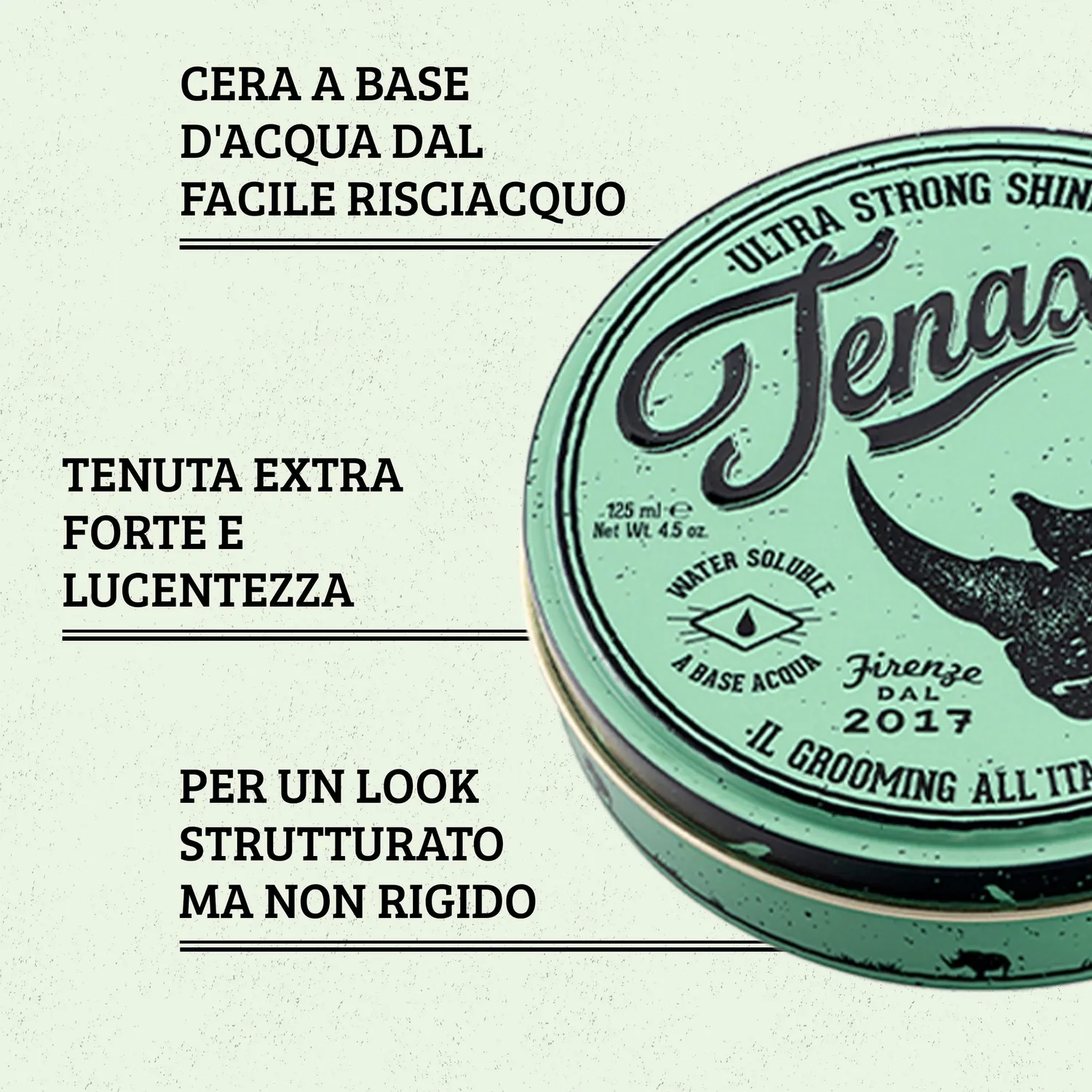 Tenax Ultra Strong Shine Pomade Cera Uomo 125 ml Lucida