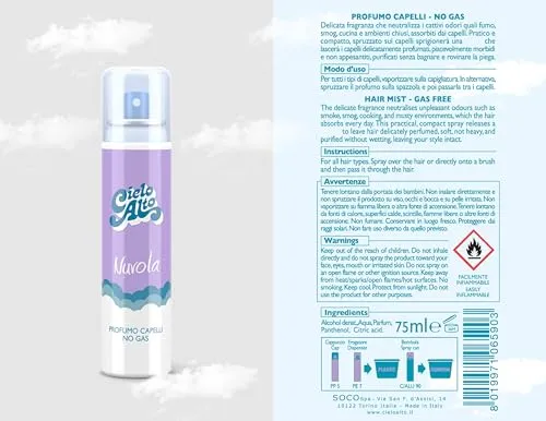 Cielo Alto Nuvola profumo capelli 75 ml no gas