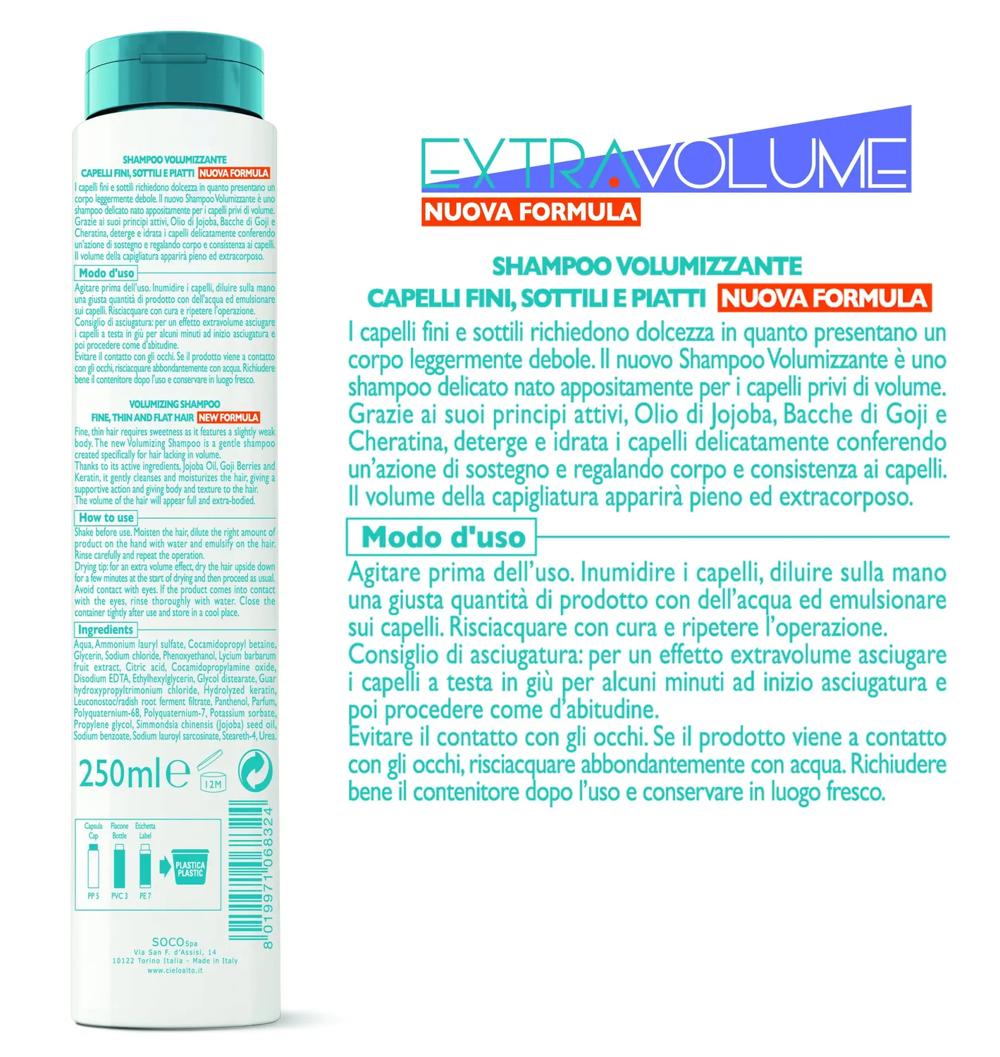 Cielo Alto Shampoo Volumizzante 250 ml capelli fini