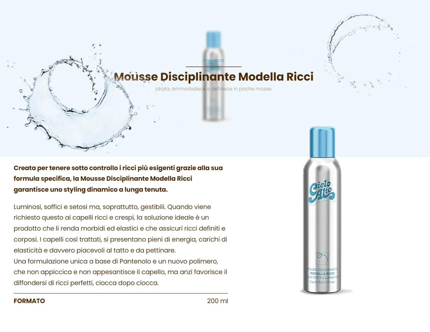 Cielo Alto Mousse Modella Ricci 200 ml tenuta elastica