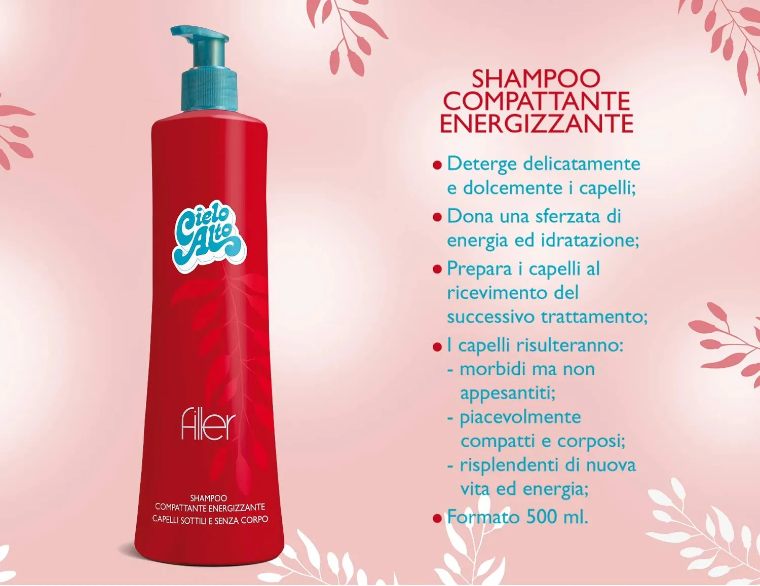 Cielo Alto Shampoo Compattante Energizzante 500 ml capelli fini