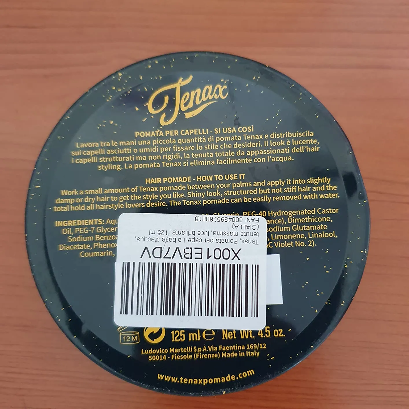 Tenax Strong Shine pomade cera capelli uomo lucida 125 ml