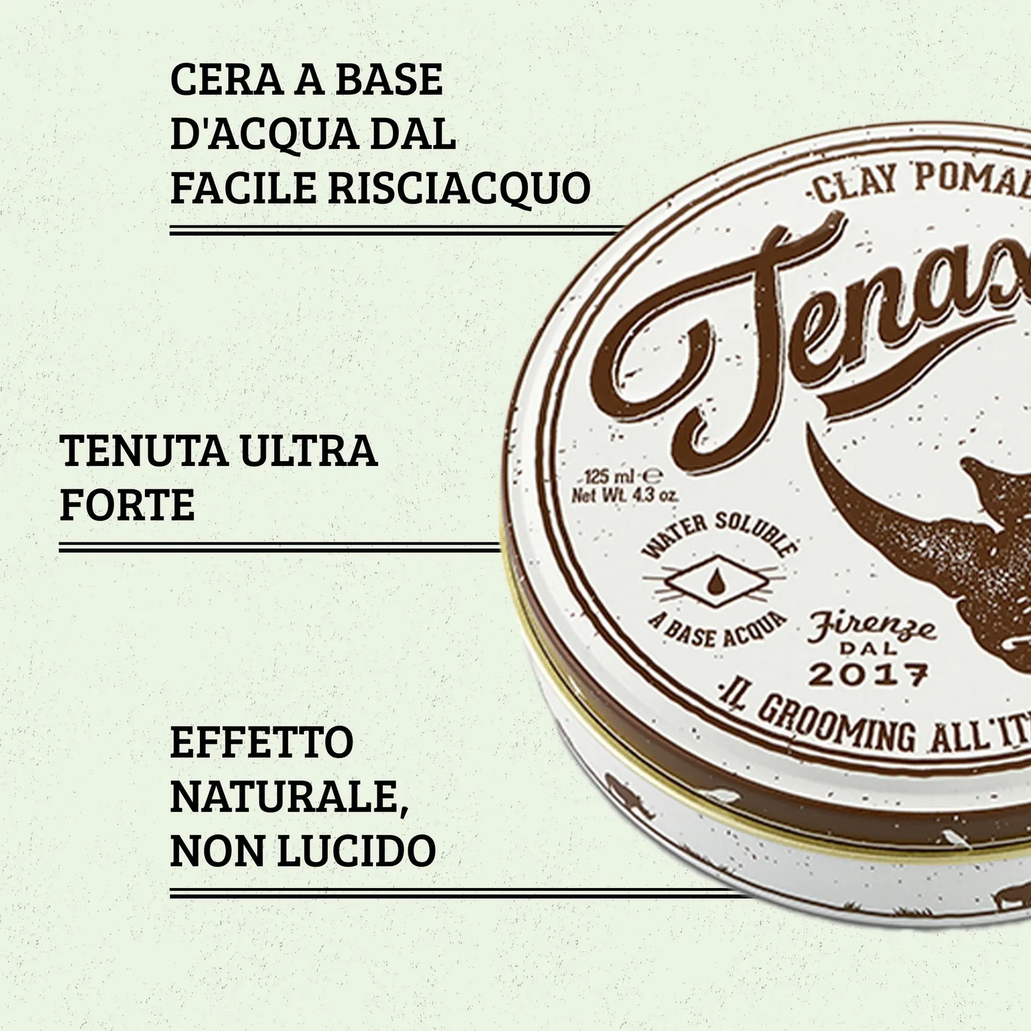 Tenax Clay Pomade cera capelli 125 ml extra forte