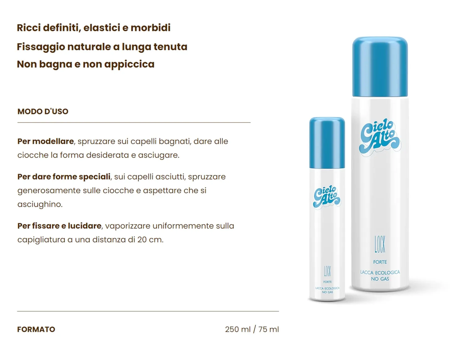 Cielo Alto Lock Forte lacca 250 ml ricci