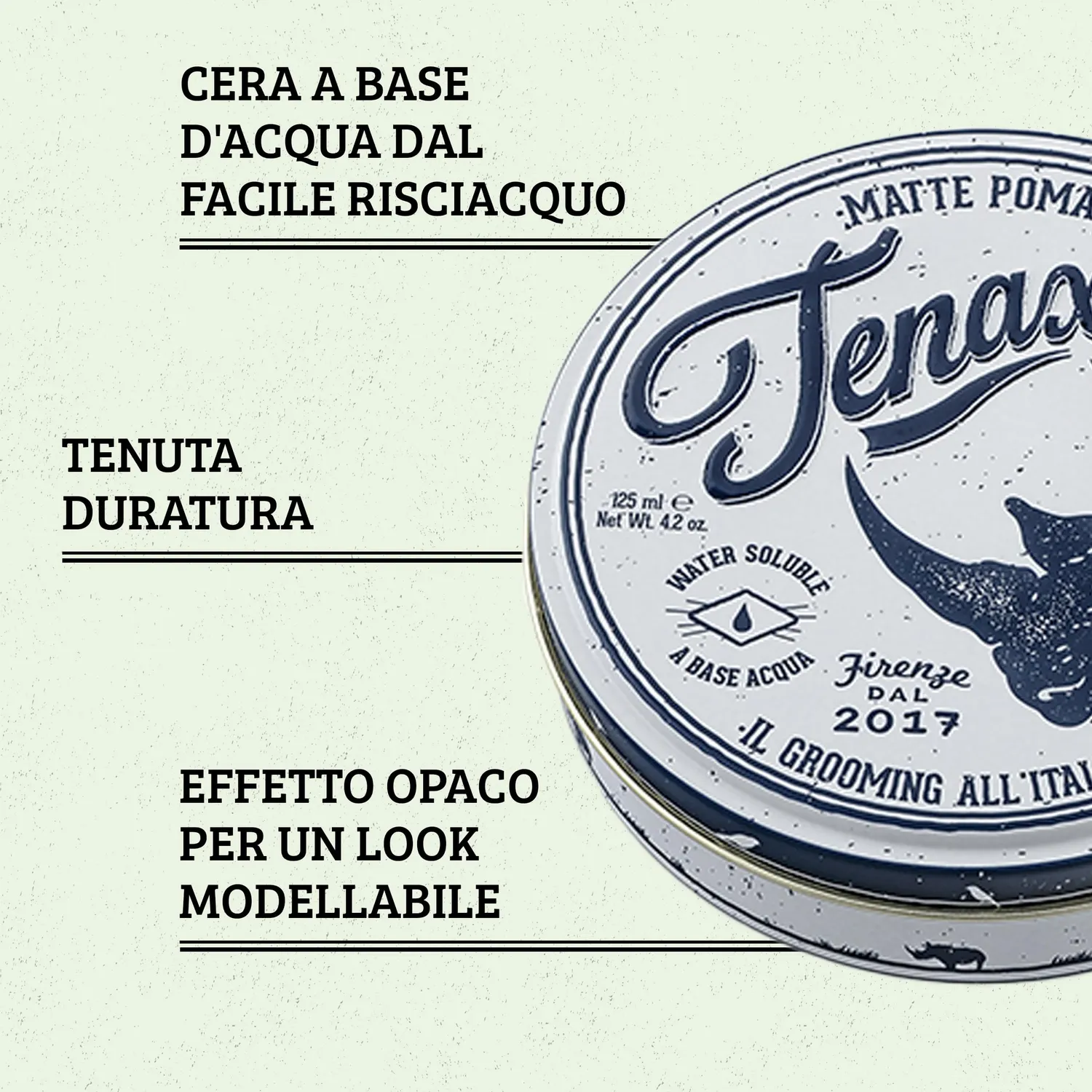 Tenax Matte Pomade cera capelli uomo 125 ml opaca