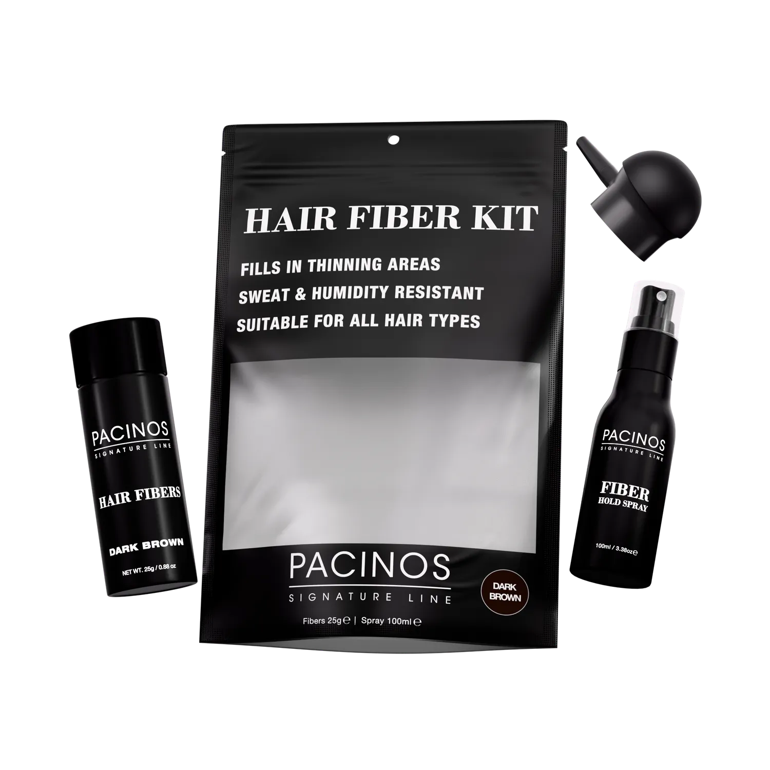 Pacino's Hair Fiber Kit Nero Fibre Capelli Cheratina