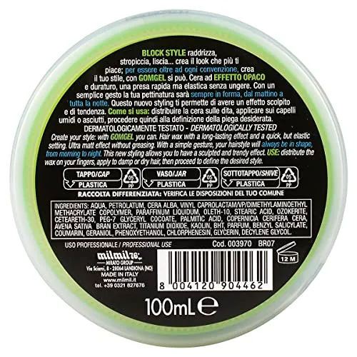Gomgel Block Style Cera per Capelli 100 ml Ultra Opaca