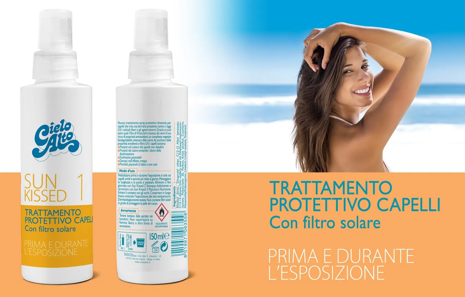Cielo Alto Sun Kissed 1 Spray Protettivo Capelli 150 ml