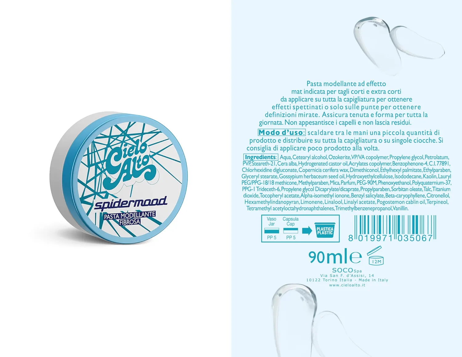 Cielo Alto Spidermood Pasta 90 ml effetto mat