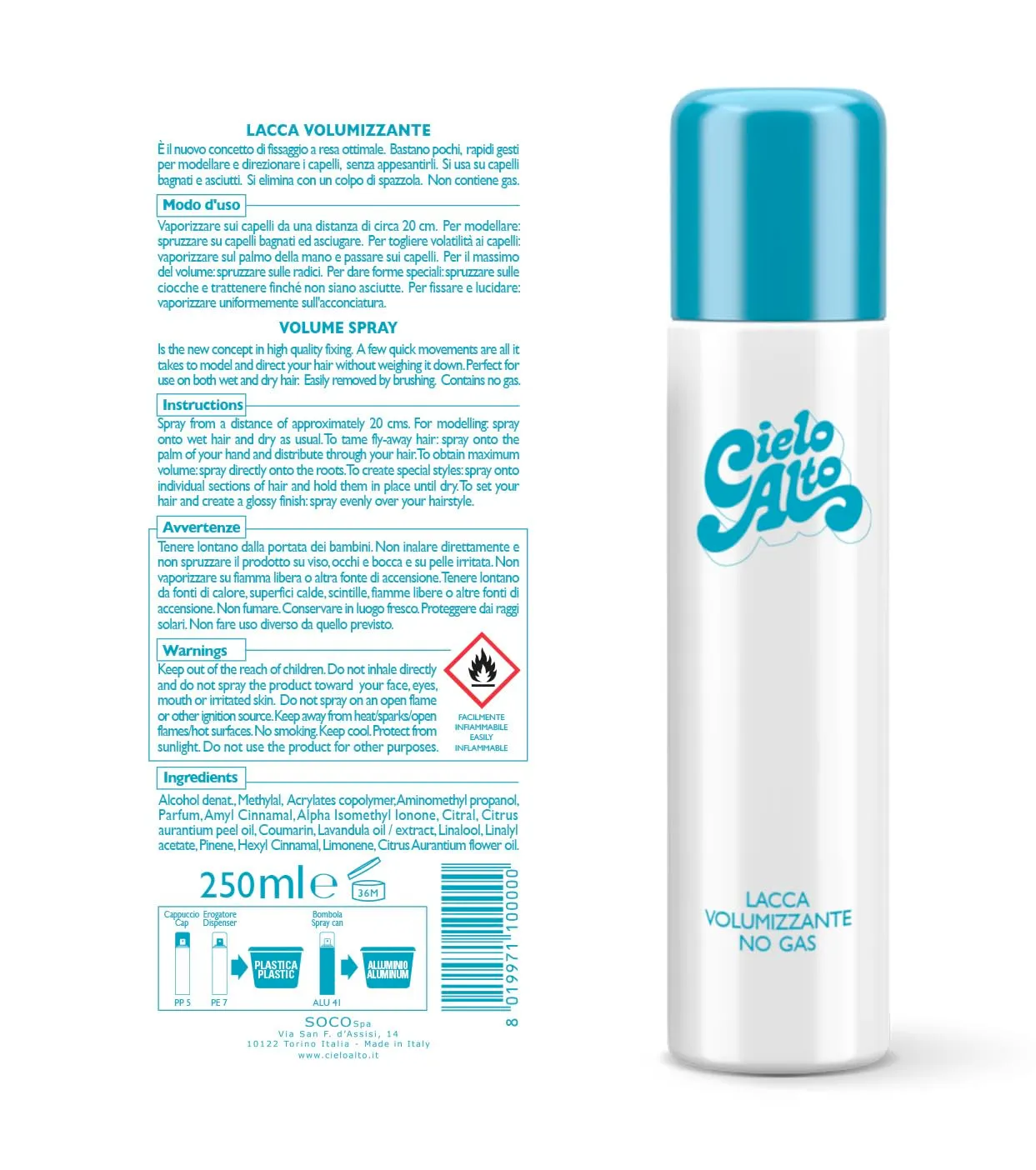 Cielo Alto Volumizzante lacca no gas 250 ml