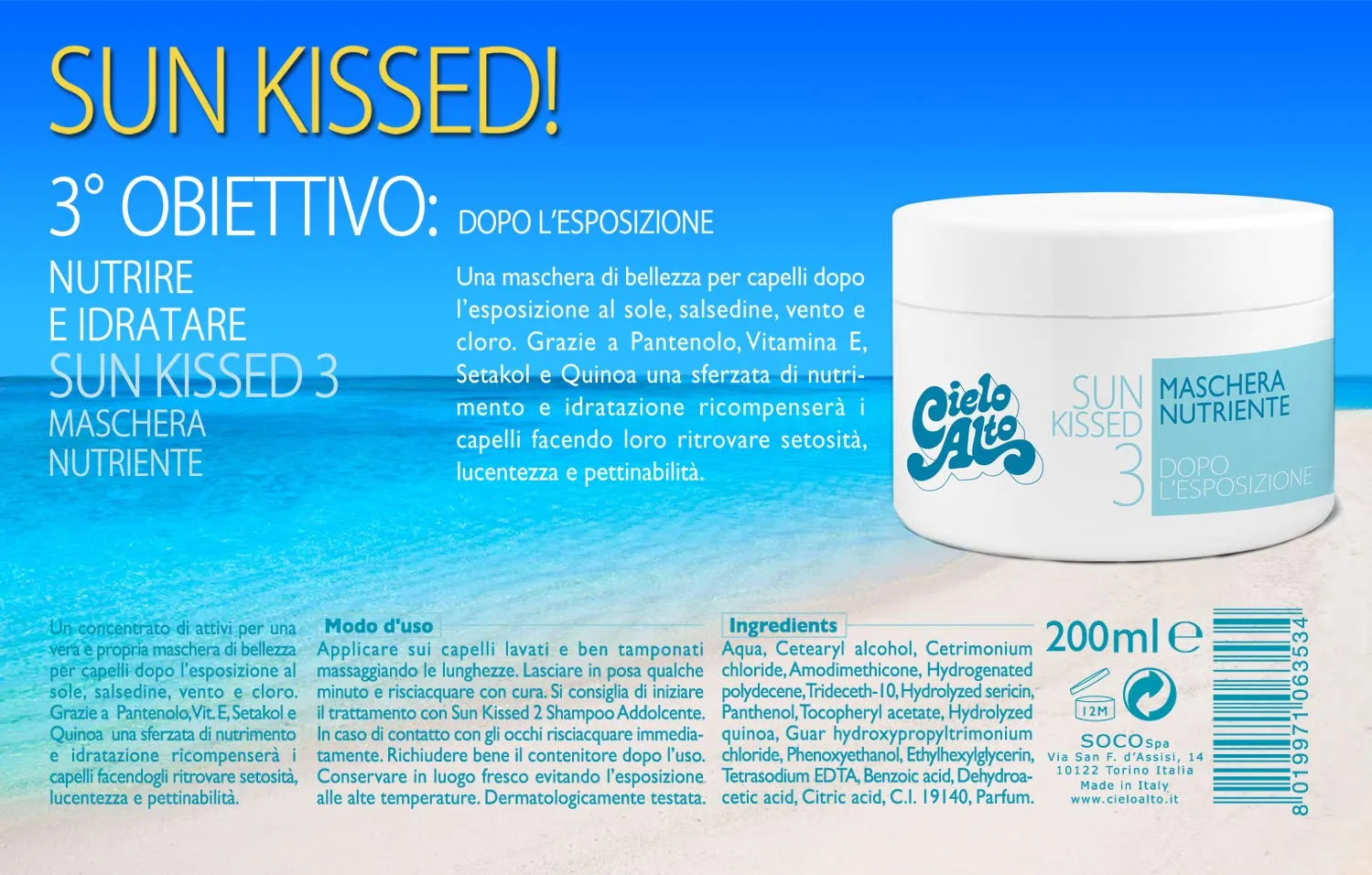 Cielo Alto Sun Kissed 3 maschera nutriente doposole 200 ml
