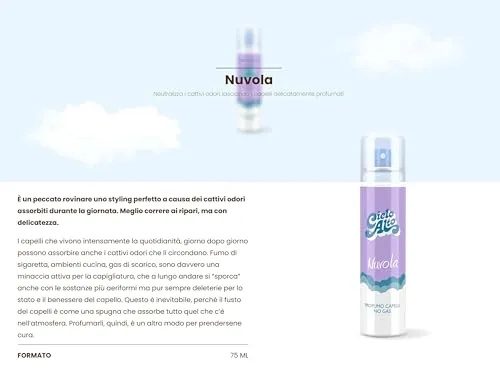Cielo Alto Nuvola profumo capelli 75 ml no gas
