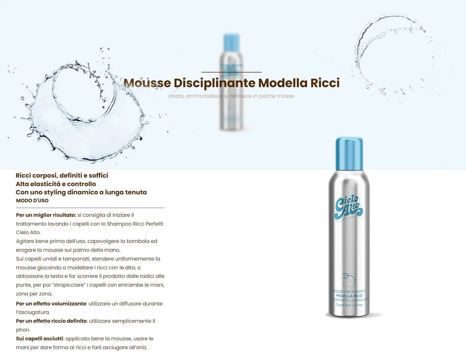 Cielo Alto Mousse Modella Ricci 200 ml tenuta elastica