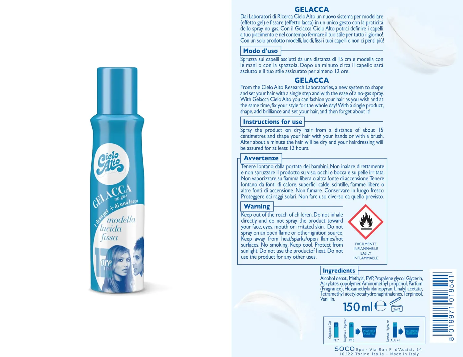 Cielo Alto Gelacca Spray 2x150 ml fissaggio luminoso