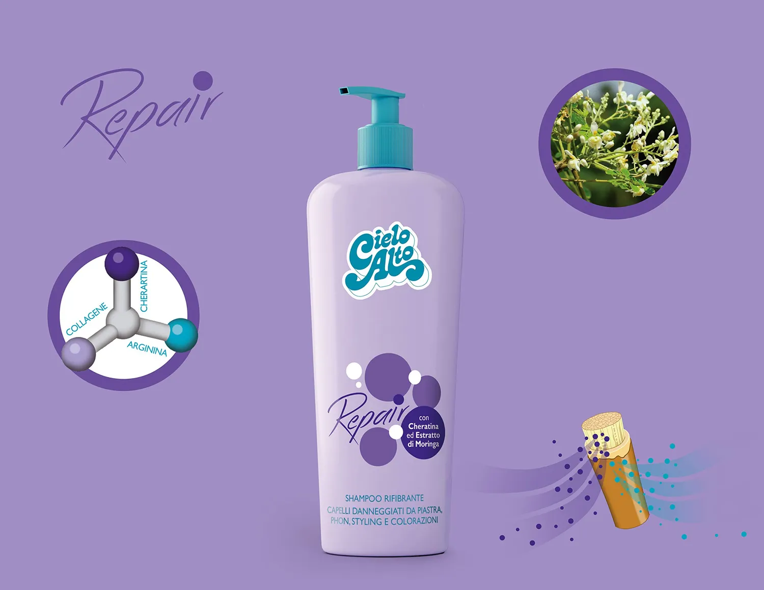 Cielo Alto Shampoo Rifibrante 500 ml Cheratina e Collagene
