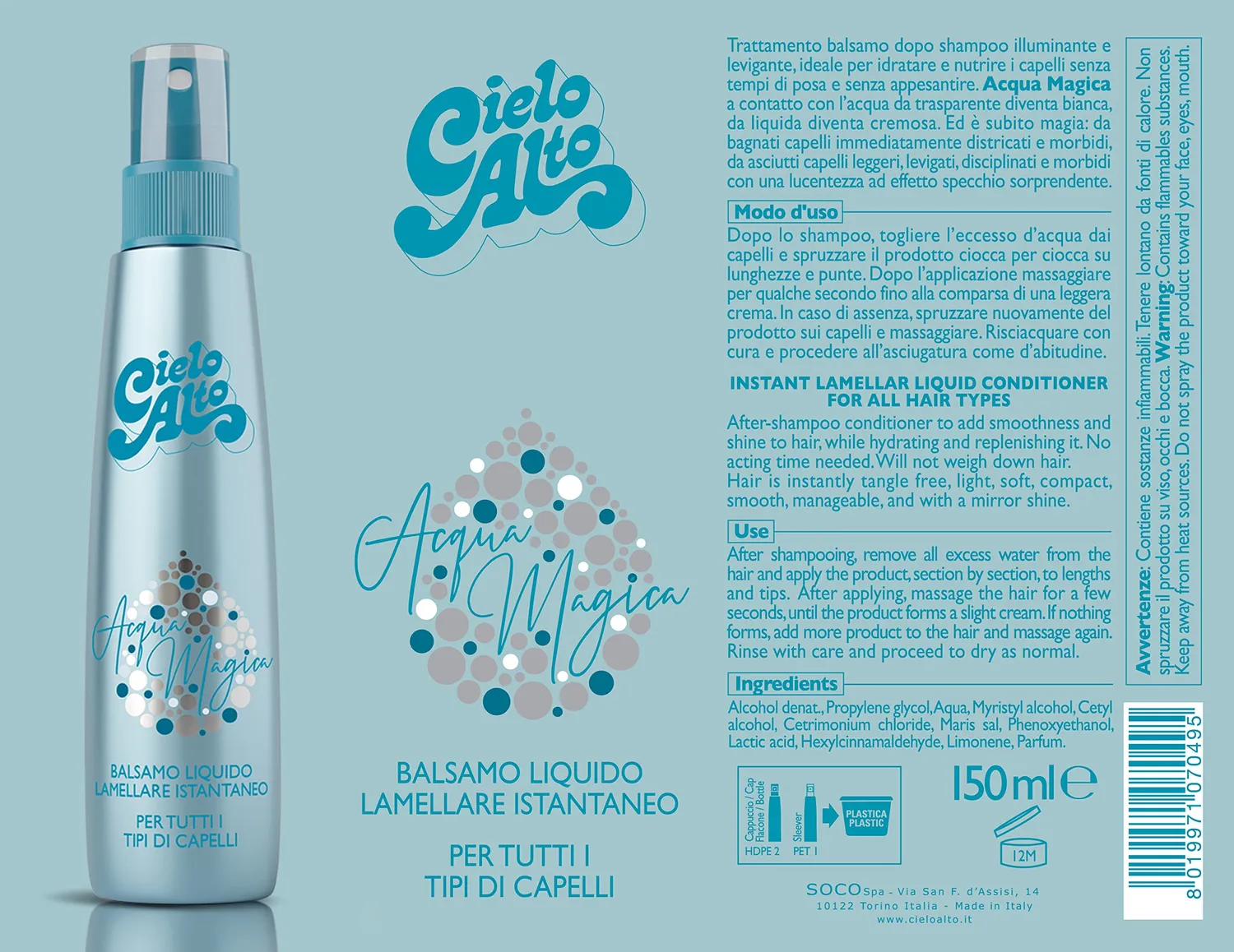 Cielo Alto Acqua Magica Balsamo Liquido Capelli 150 ml