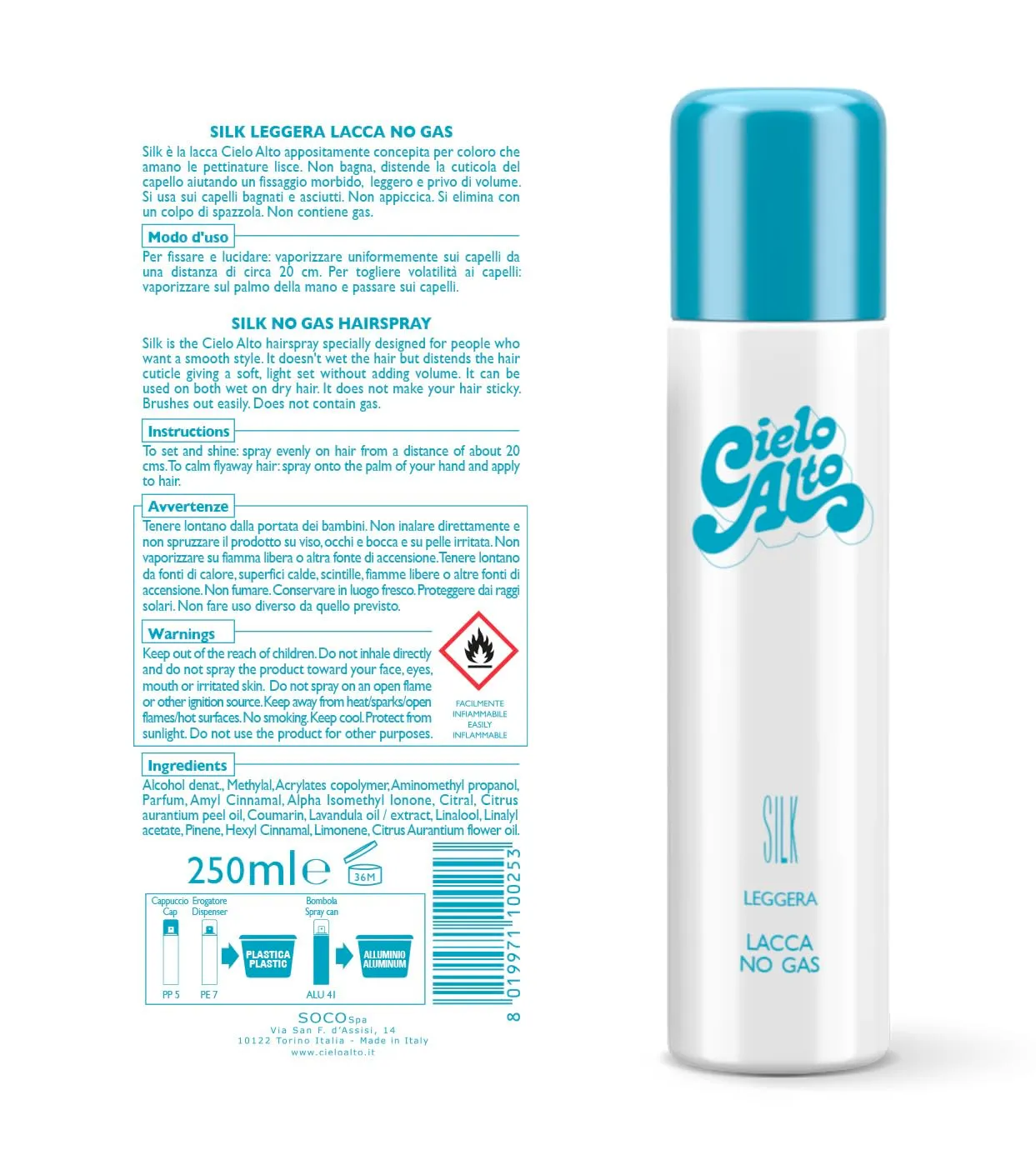 Cielo Alto Lacca Silk 250 ml fissaggio leggero