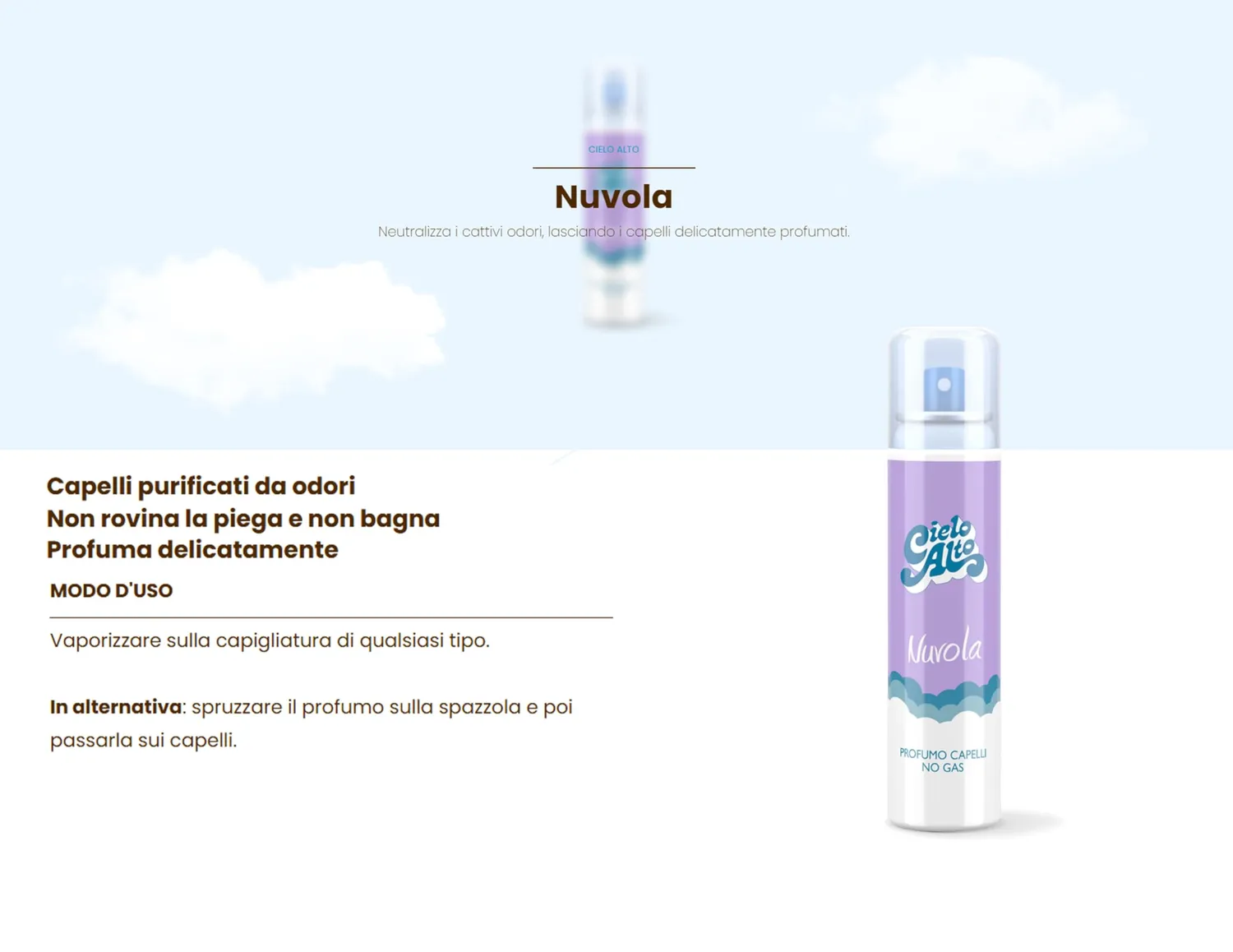 Cielo Alto Nuvola profumo capelli 75 ml no gas